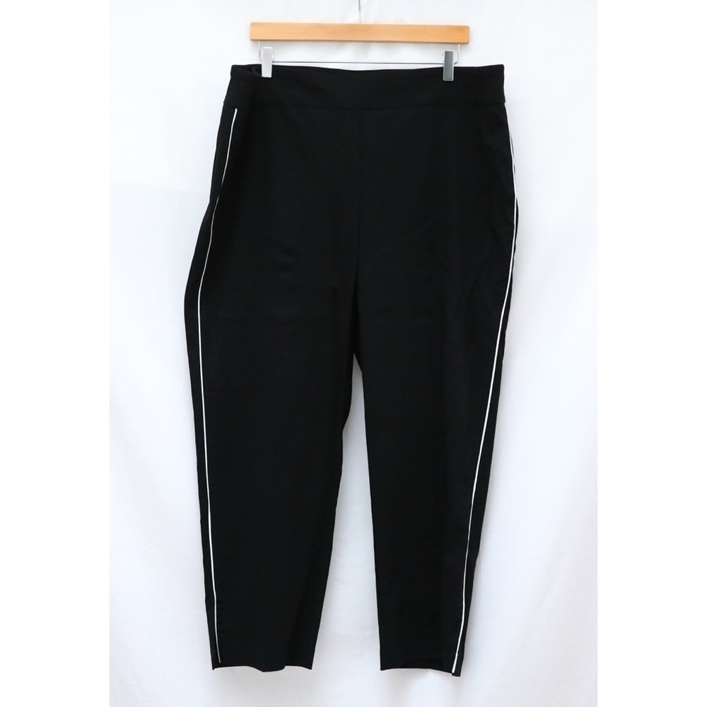 Counterparts Plus Size Pull-On Slim Pants 24W Black Side stripe Business Office